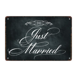 plaque métal just married