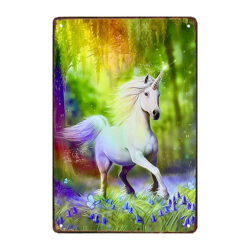 plaque métal licorne