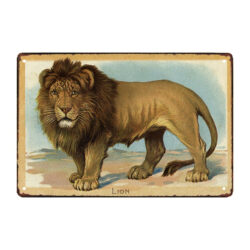 plaque métal lion