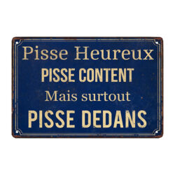 plaque métal wc humoristique