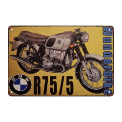 plaque métal moto déco bmw