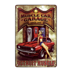 plaque métal muscle car