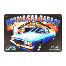 plaque métal muscle car garage