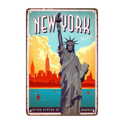plaque métal New-York vintage