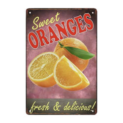 plaque métal orange