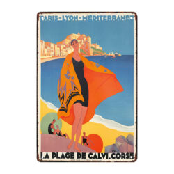plaque métal paris lyon méditerranée roger broders plage calvi