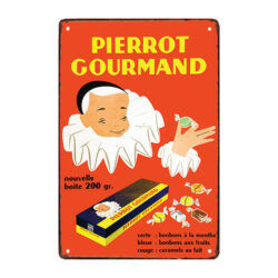 plaque métal pierrot gourmand