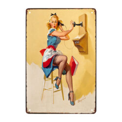 plaque métal pin up elvgren