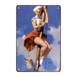plaque métal pin up navy