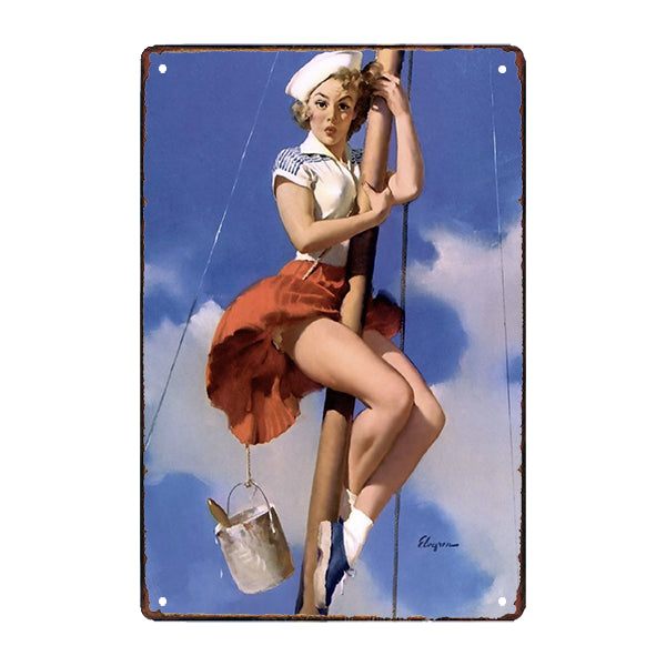 plaque-metal-pin-up-navy plaque métal pin up navy
