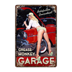 plaque métal pin up routier