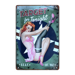 plaque métal pin up target for tonight
