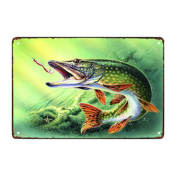 plaque métal poisson black bass