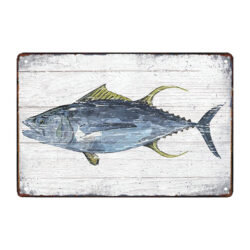 plaque métal poisson thon