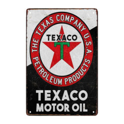 plaque métal pompe à essence texaco