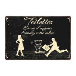 plaque métal pour déco WC