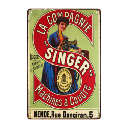 plaque métal pub ancienne singer