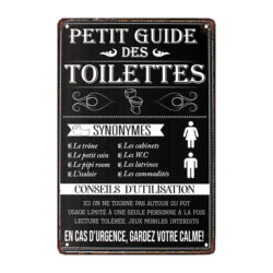 plaque métal pub retro wc