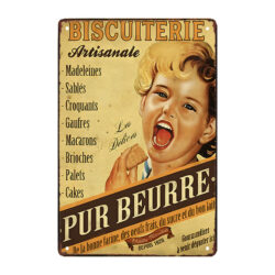 plaque métal publicitaire enfant