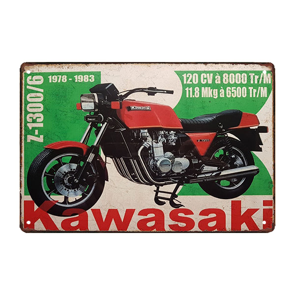kawasaki advertising metal plate kawasaki advertising metal plate