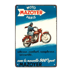 plaque métal publicitaire moto mazoyer