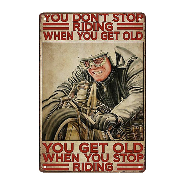 metal plaque advertising motorcycle rider metal plaque advertising motorcycle rider