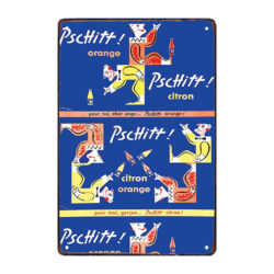plaque métal publicitaire pschitt orange