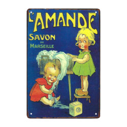 plaque métal publicitaire savon