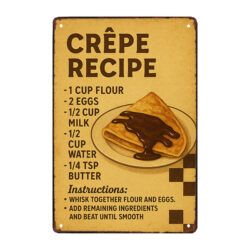 plaque métal recette crêpe