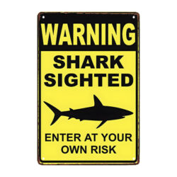 plaque métal requin