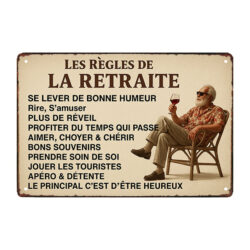 plaque métal retraite