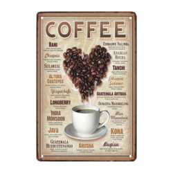 plaque métal retro café