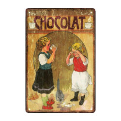 plaque métal retro chocolat