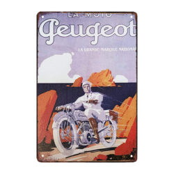plaque métal rétro moto