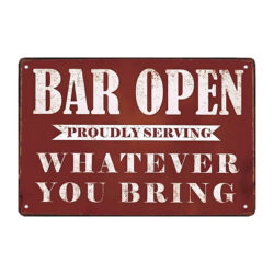 plaque métal rouge bar