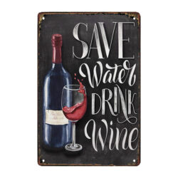 plaque métal save water
