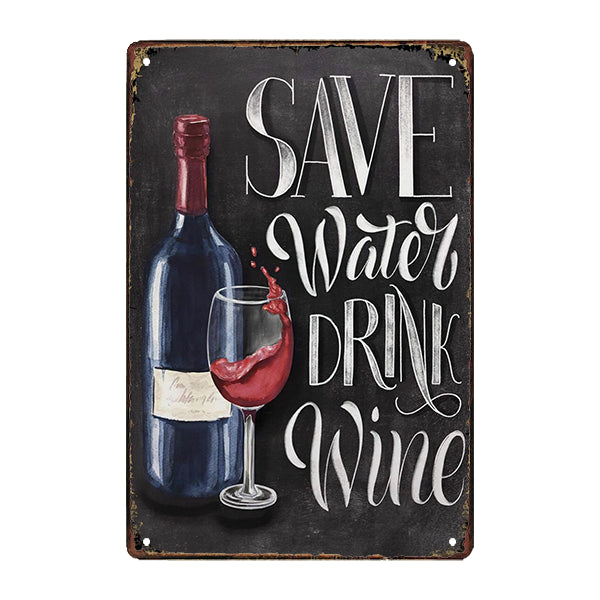 plaque-metal-save-water plaque métal save water