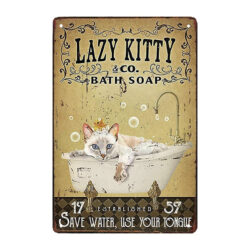 plaque métal savon chat