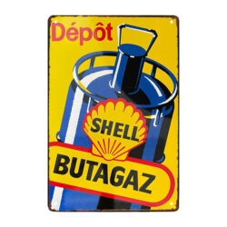 plaque métal shell butagaz