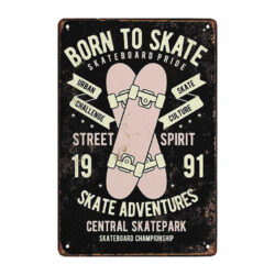 plaque métal skate