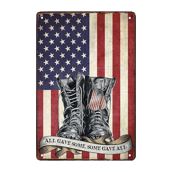 plaque-metal-soldat-us-drapeau plaque métal soldat us drapeau