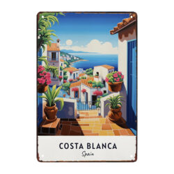 plaque métal souvenir costa blanca