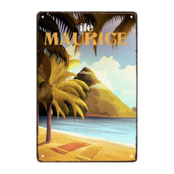 plaque métal souvenir Île Maurice
