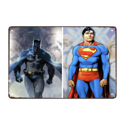 plaque métal superman batman