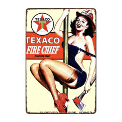 texaco pin up metal plate